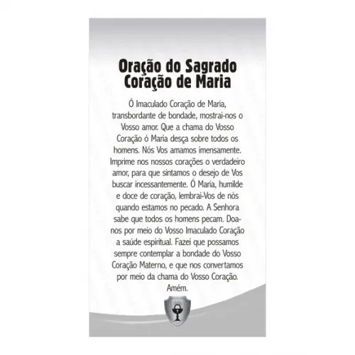 SAGRADO CORAÇÃO DE MARIA | CARTÃO DE BOLSO + MINI IMAGEM