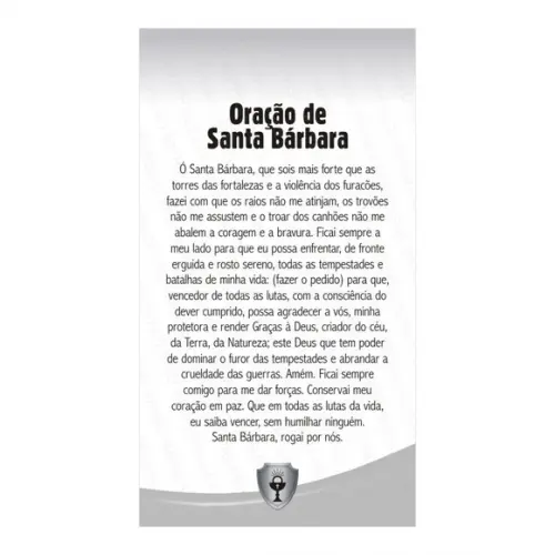 SANTA BÁRBARA | CARTÃO DE BOLSO + MINI IMAGEM