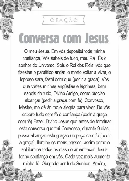 Santinho Conversa com Jesus. Pcte c/ 250 Unids