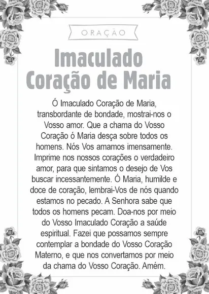 Santinho Imaculado Coração de Maria. Pcte c/ 250 Unids