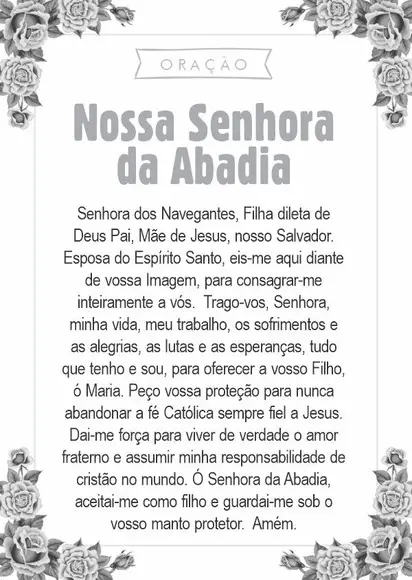Santinho Nossa Senhora da Abadia. Pcte c/ 250 Unids