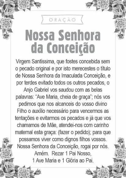 Santinho Nossa Senhora da Conceição. Pcte c/ 250 Unids