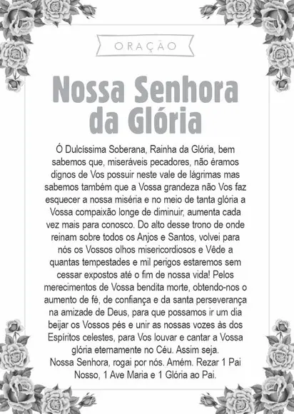 Santinho Nossa Senhora da Glória. Pcte c/ 250 Unids