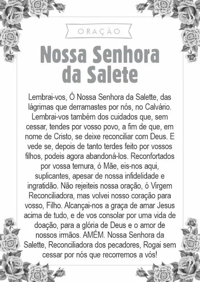 Santinho Nossa Senhora da Salete. Pcte c/ 250 Unids