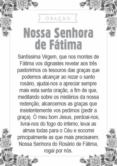 Santinho Nossa Senhora de Fátima. Pcte c/ 250 Unids