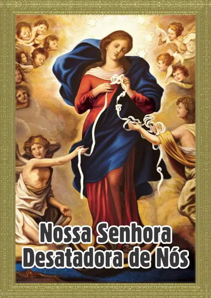 Santinho Nossa Senhora Desatadora de Nós. Pcte c/ 250 Unids