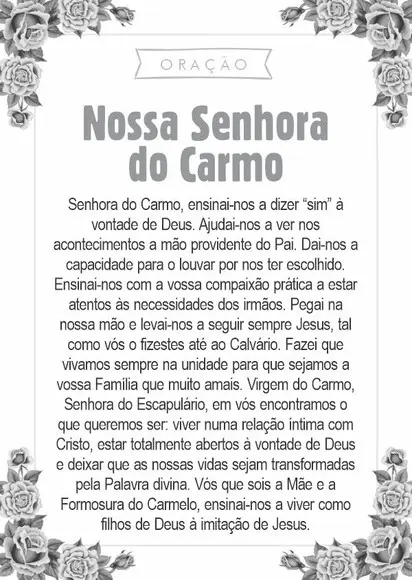 Santinho Nossa Senhora do Carmo. Pcte c/ 250 Unids
