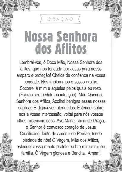 Santinho Nossa Senhora dos Aflitos. Pcte c/ 250 Unids