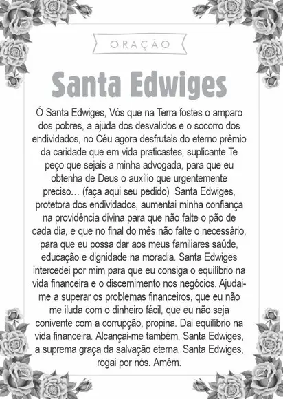 Santinho Santa Edwiges. Pcte c/ 250 Unids