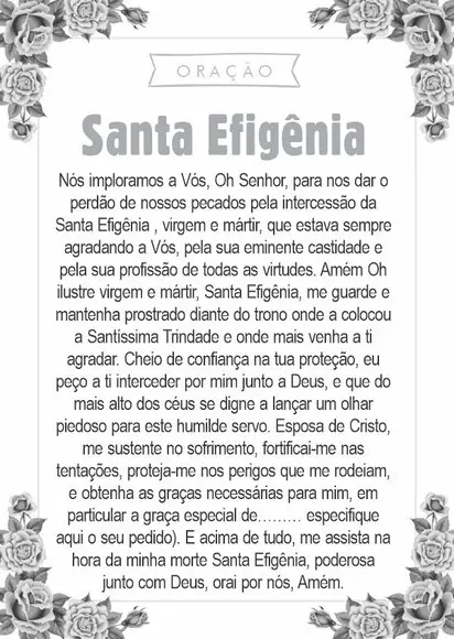 Santinho Santa Efigênia. Pcte c/ 250 Unids