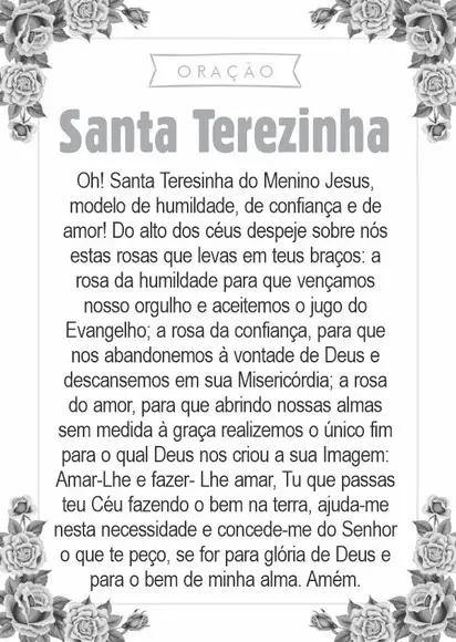 Santinho Santa Terezinha. Pcte c/ 250 Unids