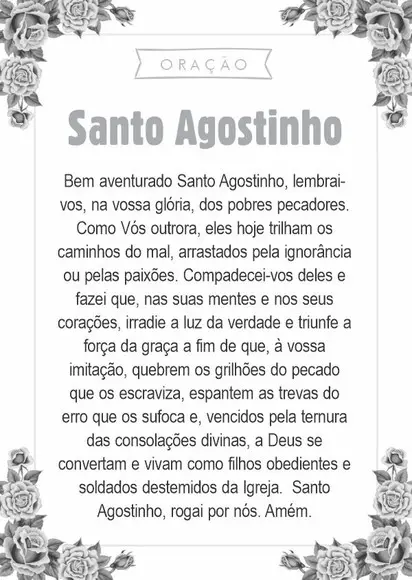 Santinho Santo Agostinho. Pcte c/ 250 Unids