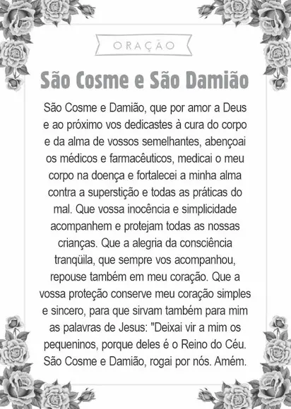 Santinho São Cosme e São Damião. Pcte c/ 250 Unids