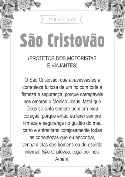 Santinho São Cristovão. Pcte c/ 250 Unids