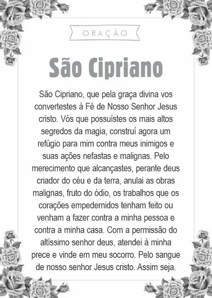 Santinho São Cipriano. Pcte c/ 1000 Unids