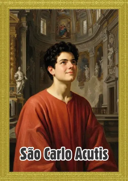 Santinho São Carlo Acutis. Pcte c/ 250 Unids