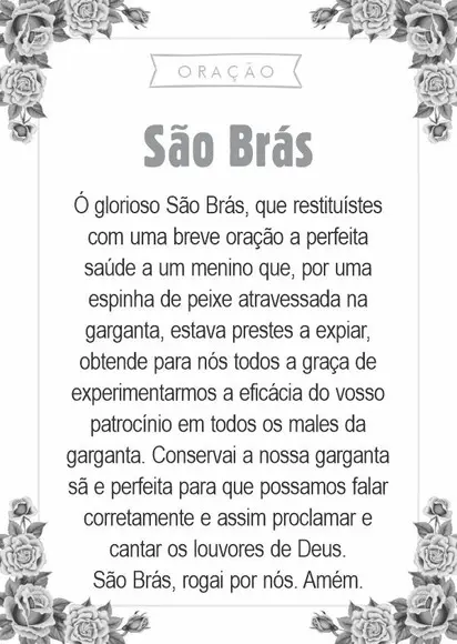 Santinho São Brás. Pcte c/ 250 Unids