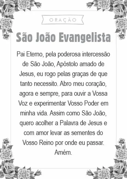 Santinho São João Evangelista. Pcte c/ 250 Unids