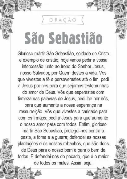 Santinho São Sebastião. Pcte c/ 250 Unids