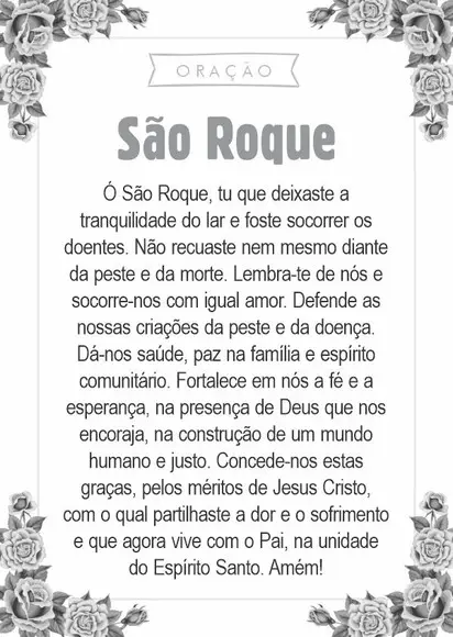 Santinho São Roque. Pcte c/ 250 Unids