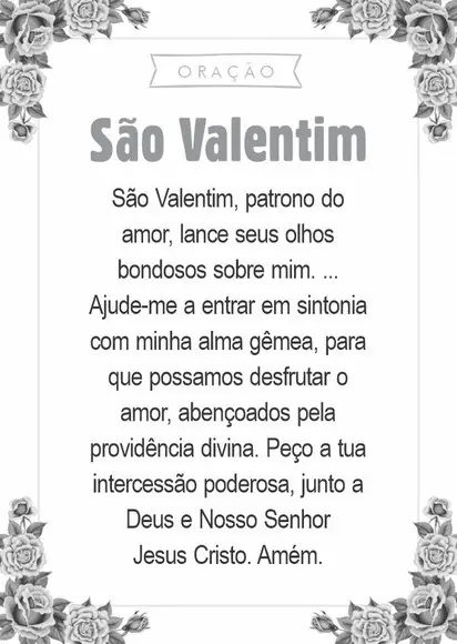 Santinho São Valentim. Pcte c/ 250 Unids