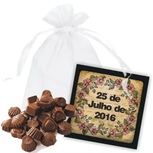 SAQUINHO DE ORGANZA + MINI CARTÃO - DATA