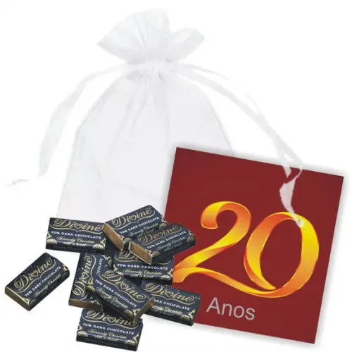 SAQUINHO DE ORGANZA + MINI CARTÃO - JUBILEU / SELO