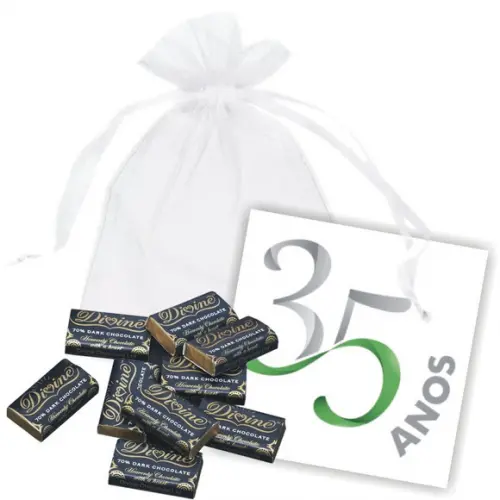 SAQUINHO DE ORGANZA + MINI CARTÃO - JUBILEU / SELO