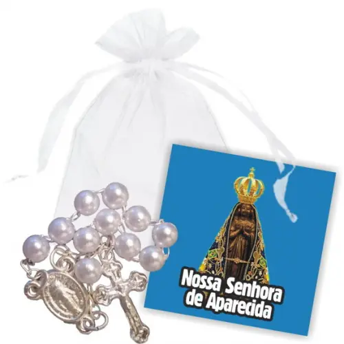 SAQUINHO DE ORGANZA + MINI CARTÃO - N. SRA. APARECIDA MOD.01