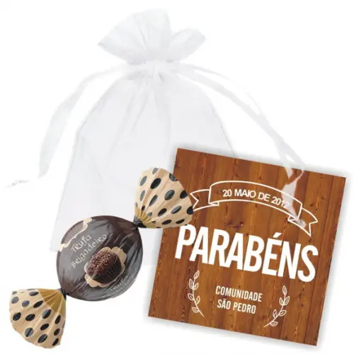 SAQUINHO DE ORGANZA + MINI CARTÃO - PARABÉNS II