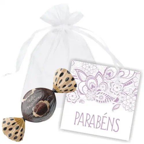 SAQUINHO DE ORGANZA + MINI CARTÃO - PARABÉNS IV