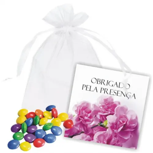 SAQUINHO DE ORGANZA + MINI CARTÃO - PRESENÇA II