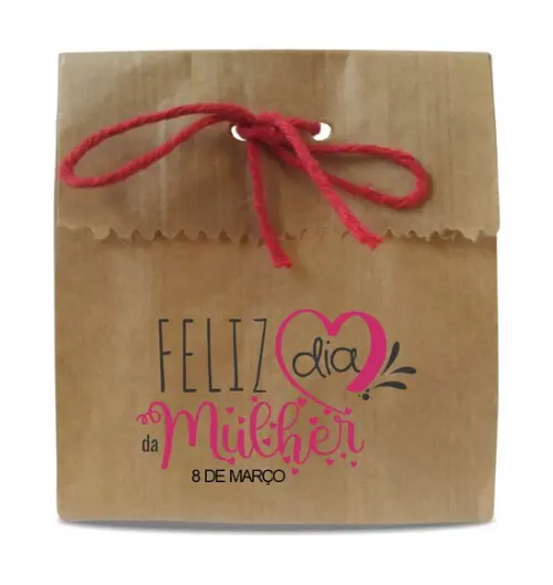 Saquinho de Papel Dia da Mulher, Person, Furo/cordão. Mod2