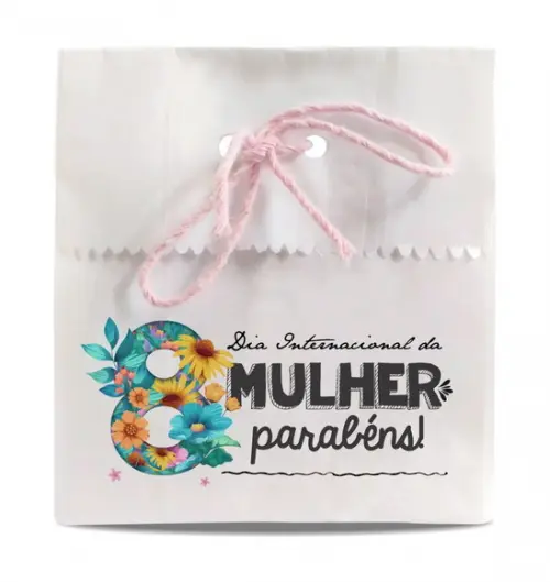 Saquinho de Papel Dia da Mulher, Person, Furo/cordão. Mod5