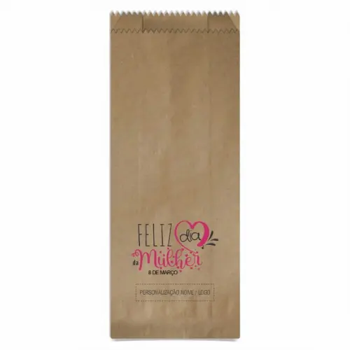 Saquinho de Papel Dia da Mulher, Personalizado. Mod.02