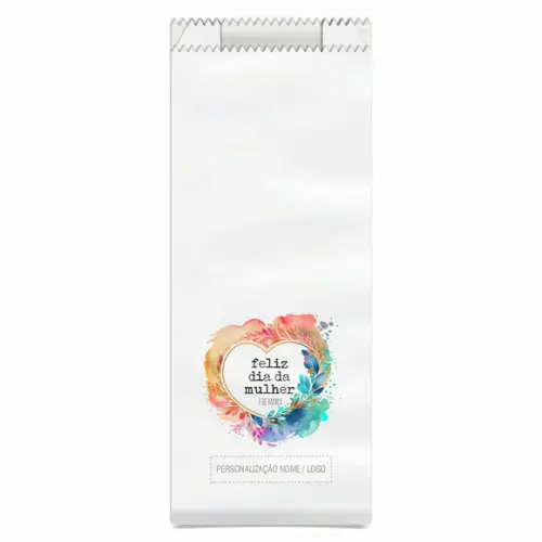 Saquinho de Papel Dia da Mulher, Personalizado. Mod.01