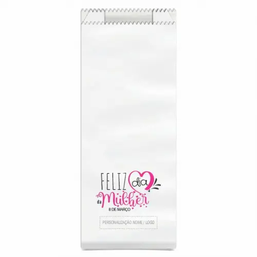 Saquinho de Papel Dia da Mulher, Personalizado. Mod.02