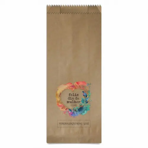 Saquinho de Papel Dia da Mulher, Personalizado. Mod.01