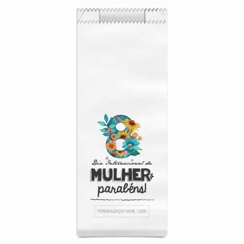 Saquinho de Papel Dia da Mulher, Personalizado. Mod.05