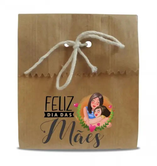 Saquinho de Papel Dia das Mães, Person, Furo/cordão. Mod3