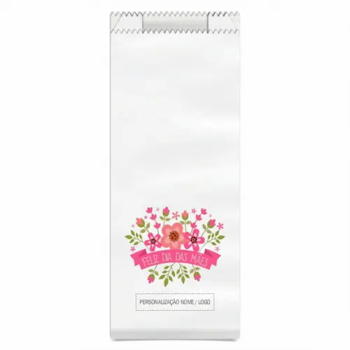 Saquinho de Papel Dia das Mães, Personalizado. Mod.08.