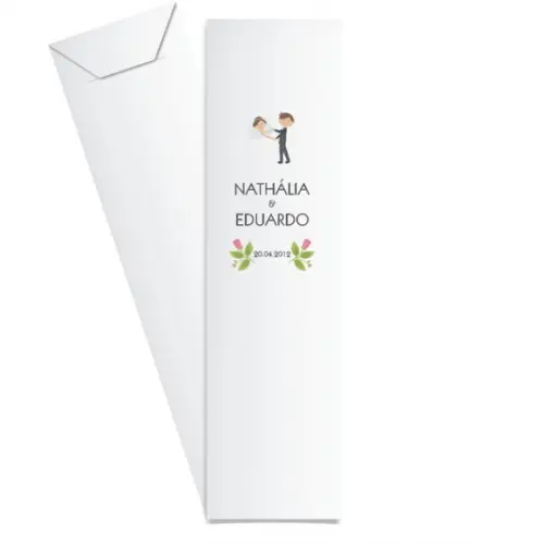 SAQUINHO DE PAPEL PORTA TALHERES PERSONALIZADO CASAMENTO M01