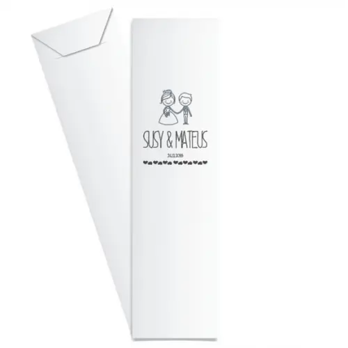 SAQUINHO DE PAPEL PORTA TALHERES PERSONALIZADO CASAMENTO M06