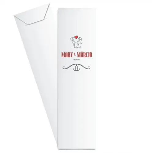 SAQUINHO DE PAPEL PORTA TALHERES PERSONALIZADO CASAMENTO M08