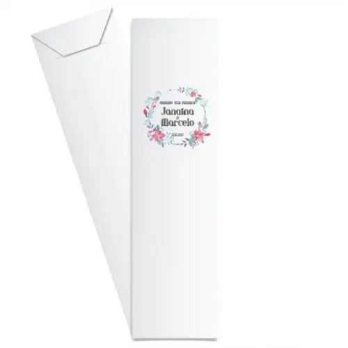 SAQUINHO DE PAPEL PORTA TALHERES PERSONALIZADO CASAMENTO M12