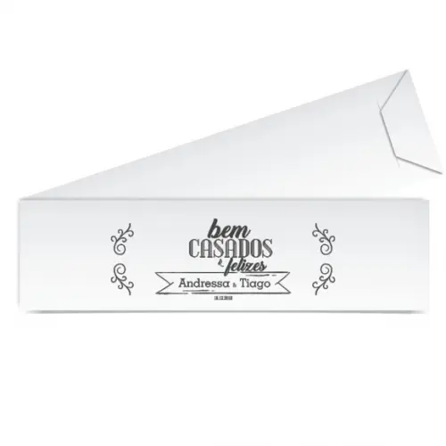 SAQUINHO DE PAPEL PORTA TALHERES PERSONALIZADO CASAMENTO M17