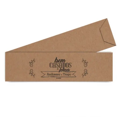 SAQUINHO DE PAPEL PORTA TALHERES PERSONALIZADO CASAMENTO M17