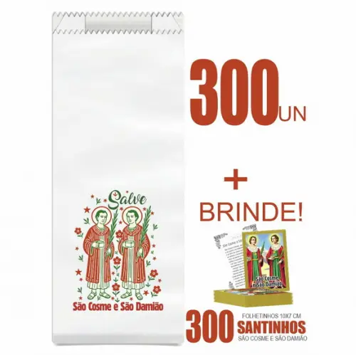 Saquinho de Papel São Cosme e São Damião + Brinde. c/ 300un