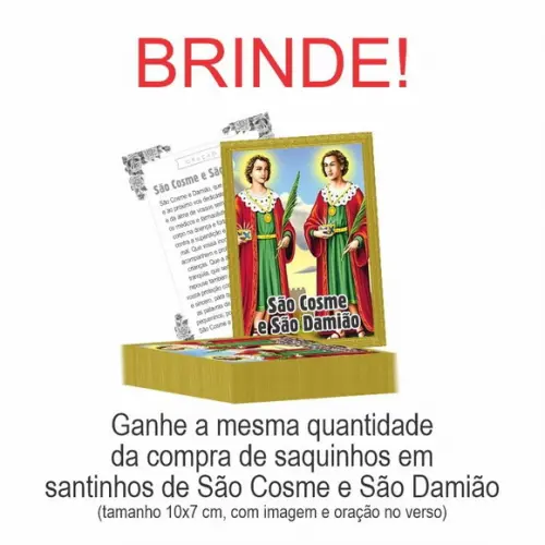 Saquinho de Papel São Cosme e São Damião + Brinde. c/ 400un