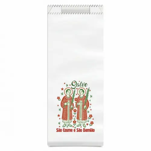 Saquinho de Papel São Cosme e São Damião + Brinde. c/ 400un